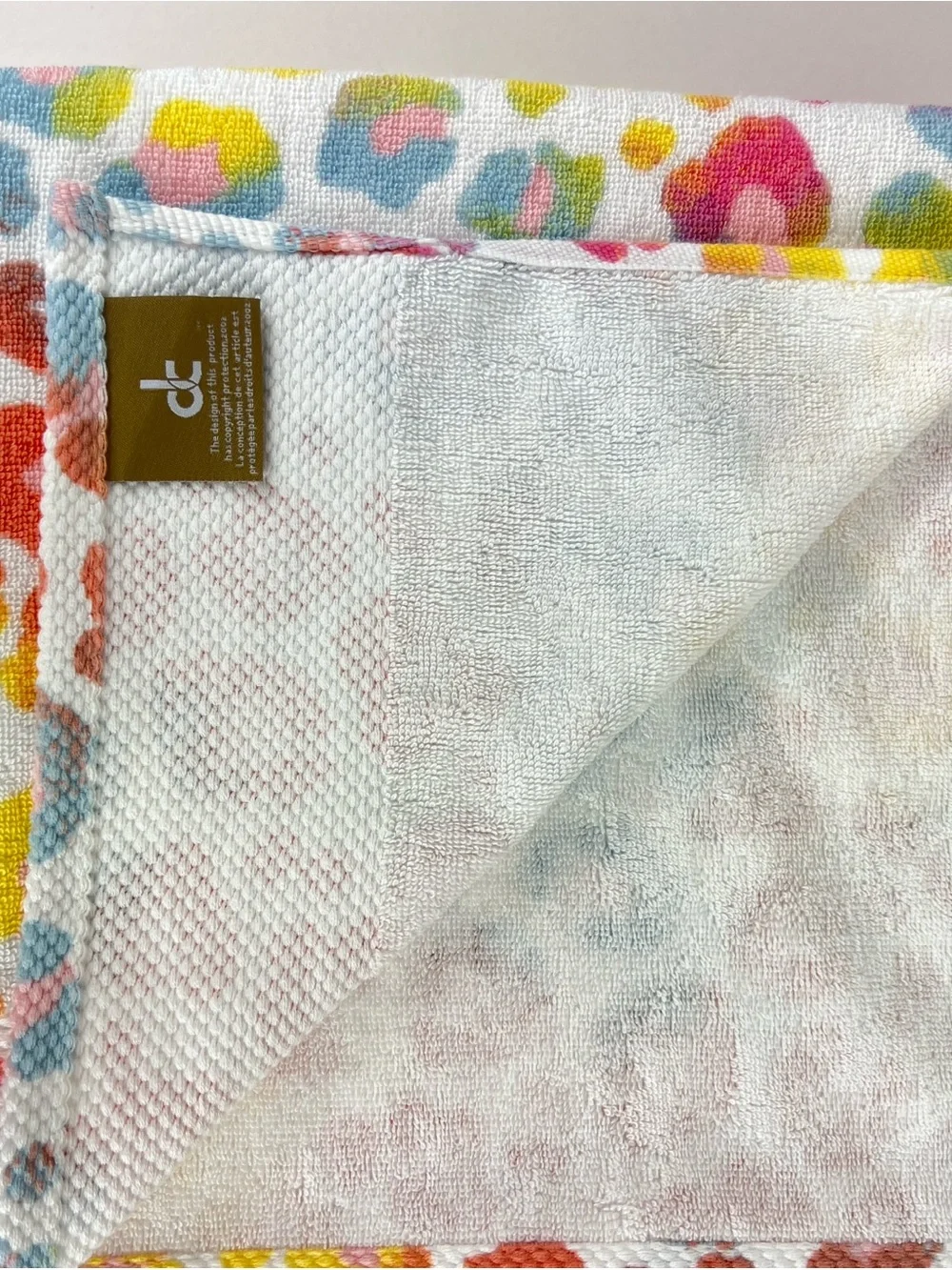 Deborah Connolly Bath Towels Leopard Print Bright Colors Soft Cotton 2 Pc NEW